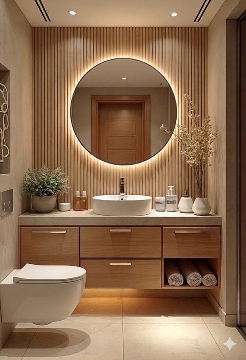 Hotel-Style Bathroom Suite with Floating Quartz Counter & Soft-Close Drawers #34